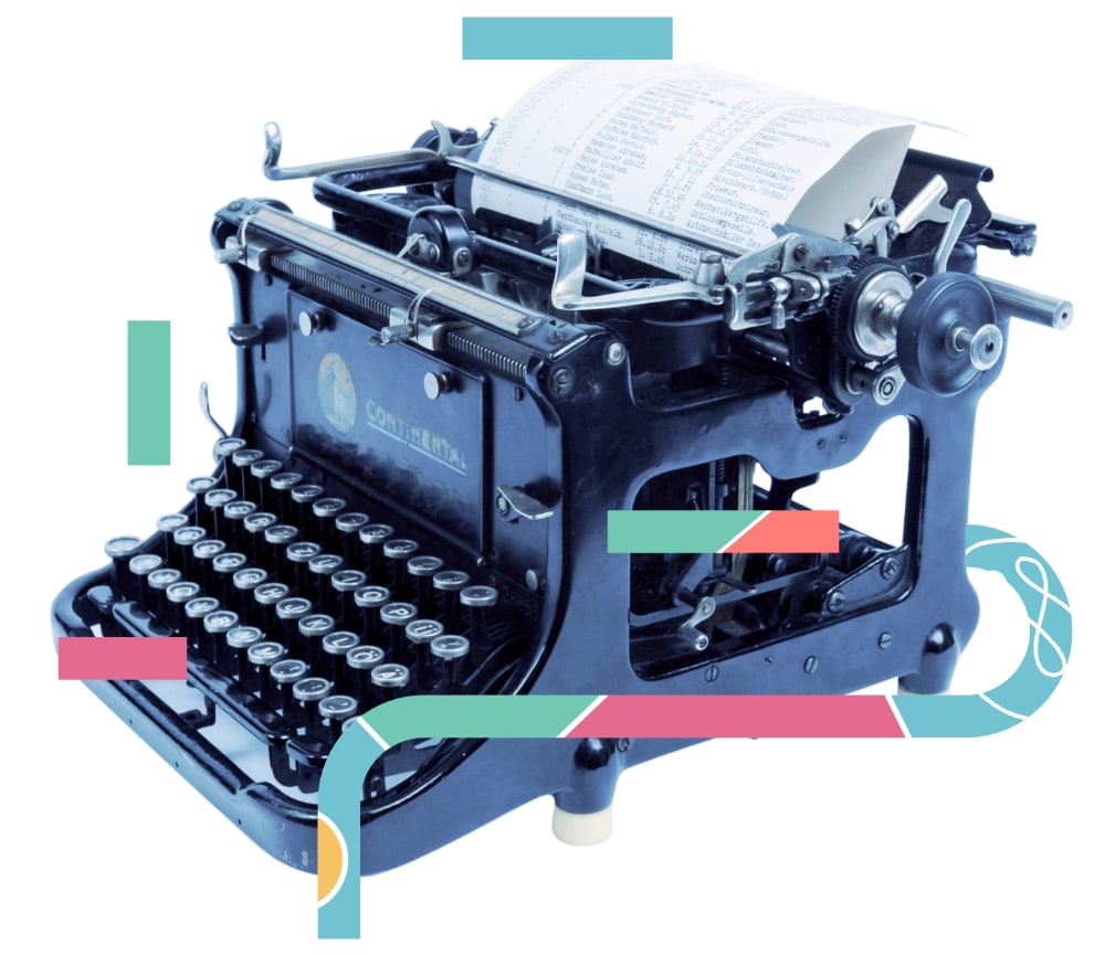 Vintage duotone image of a typewriter